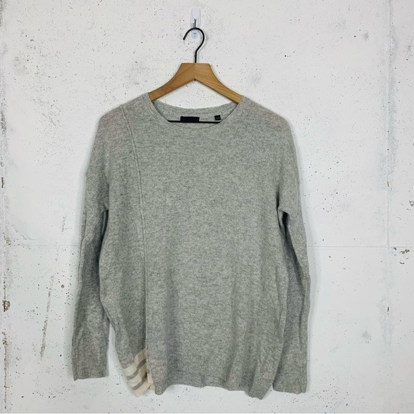 ATM Heathered Gray Striped Sweater Size XS - Picture 1 of 10